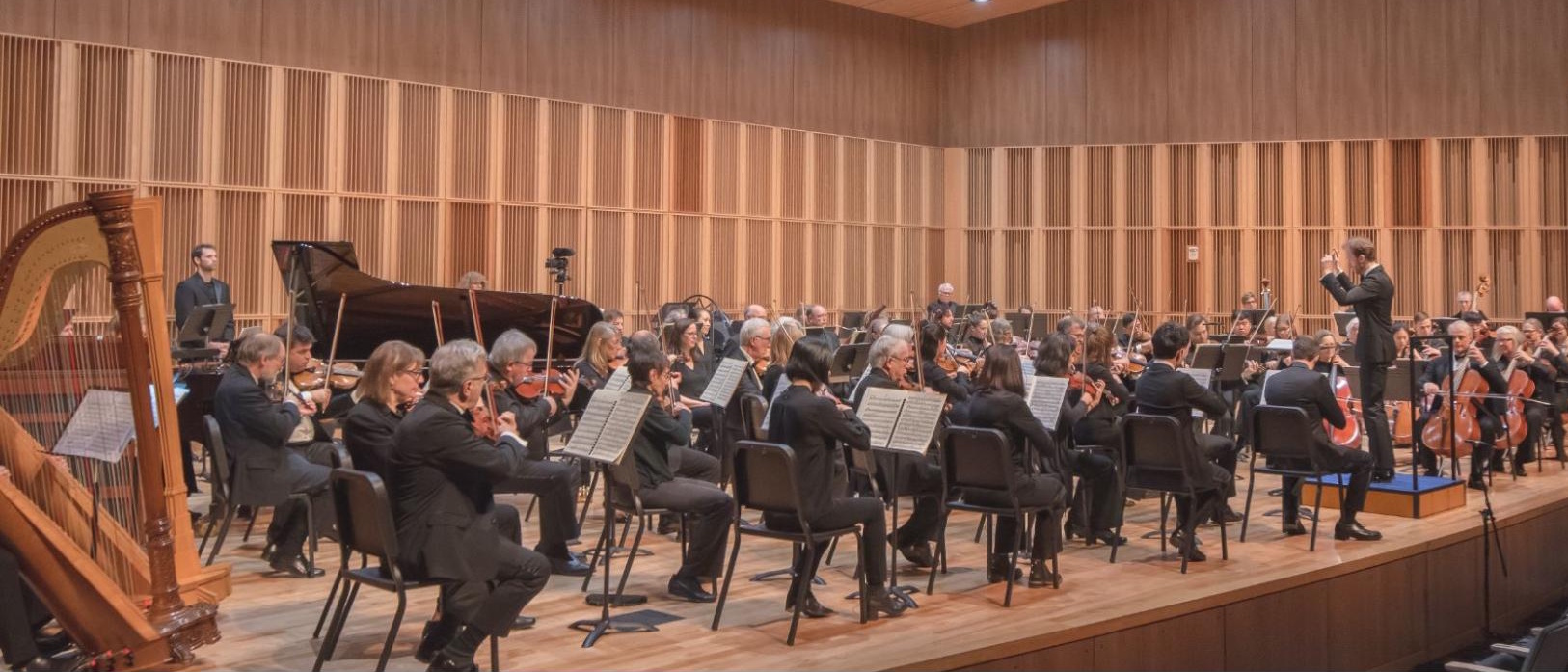 Harmonia Orchestra performing in the Northshore Concert Hall